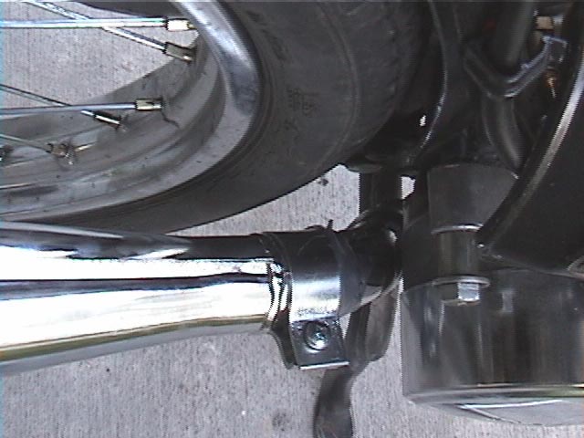close up of clamp on exhaust pipe