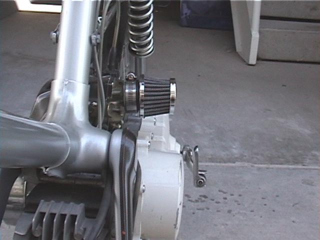 close up of chrome air filter